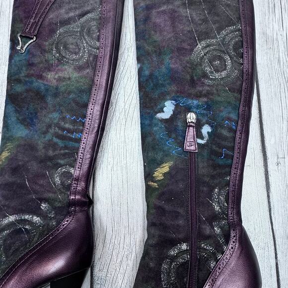 MARINO FABIANI Italian Leather & Suede Over Knee Boot Size 7 1/2 - Picture 11 of 12